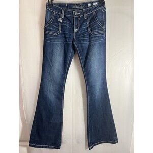 Miss Me Boot Cut Flap Pocket Dark Wash Jeans Women’s Size 27x33